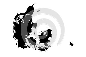 Denmark map with gray tone on white background,illustration,textured , Symbols of Denmark,vector illustration