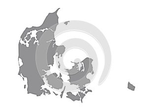 Denmark map - state of the Kingdom of Denmark