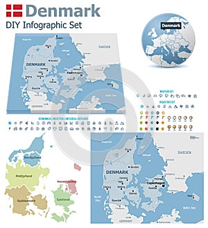 Denmark maps with markers