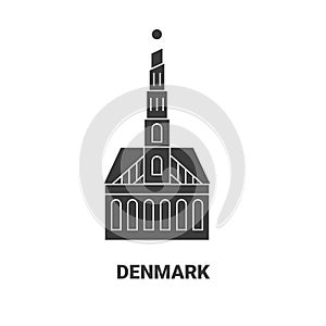 Denmark travel landmark vector illustration
