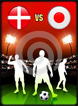 Denmark versus Japan on Stadium Event Background