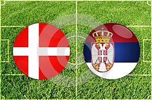 Denmark vs Serbia football match