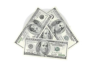 The denomination of one hundred dollars pyramid