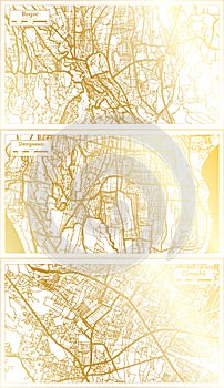 Denpasar, Cimahi and Bogor Indonesia City Map Set photo