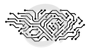 Dense Abstract Circuit Board Pattern, Intricate Digital Network, vector design Generative AI