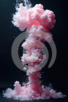 Dense, billowing white smoke explodes across a pitch black background , background, mystical, texture