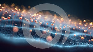 Dense cell monolayer with oscillating microcilia in scientific