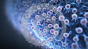 Dense cell monolayer with oscillating microcilia in scientific