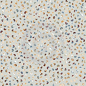 Dense Curly Cue Confetti All Over Print Vector Texture. Modern Playful Hand Drawn Pebble Dash. Seamless Abstract Spotty Pattern