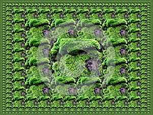 Dense Green Tree Moss Abstract Background