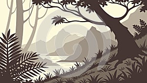 Dense Jungle Path, Wilderness, Exploration, Nature, vector design Generative AI