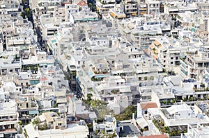 Dense living area in Athens, Greece