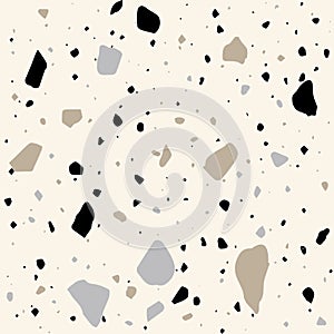 Dense Neutral Terrazzo Seamless Pattern