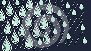 Dense Raindrops Pattern with Dark Background, vector design Generative AI