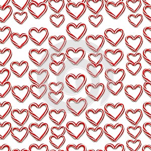 Candy Cane Hearts Seamless Pattern Background