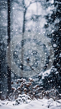 Dense Snow-Covered Forest With Abundant Trees - Winter Background