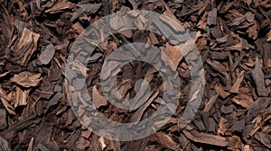 Dense Textured Wood Mulch With Smokey Background - Charcoal Brown