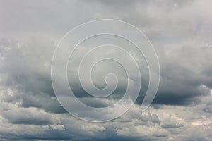 Dense thunderclouds texture. Dramatic sky with storm clouds before thunderstorm.