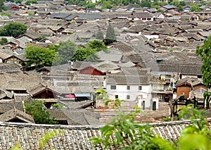 Dense tile houses in lijiang ancient town