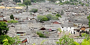 Dense tile houses in lijiang ancient town