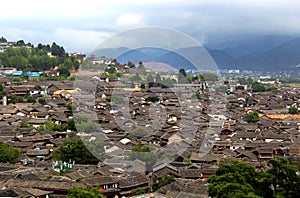 Dense tile houses in lijiang ancient town