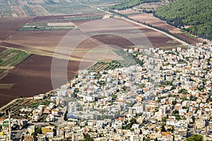 Densely populated city and fertile fields, Israel