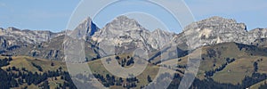 Dent De Ruth and other mountains seen from Rinderberg, Zweisimmen