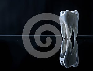 dental beauty with a stock photo featuring the elegant translucency of a white tooth against a bold black backdrop