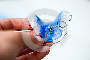 Dental Blue Removable Brace or Retainer for Teeth, Orthodontic