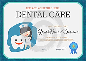 Dental care certificate.