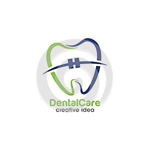 Dental Care Creative Concept Logo Design Template