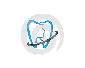 Dental Care Logo With Beautiful Woman\'s Face.