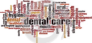 Dental care word cloud