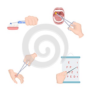 Dental care, wound treatment and other web icon in cartoon style.oral treatment, eyesight testing icons in set