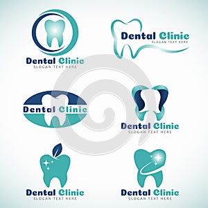 Dental Clinic logo sign vector set design