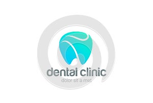 Dental Clinic Logo Tooth abstract design vector template.Dentist stomatology medical doctor Logotype concept icon photo