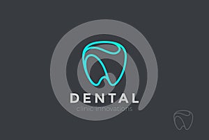 Dental Clinic Logo Tooth abstract Linear Dentist