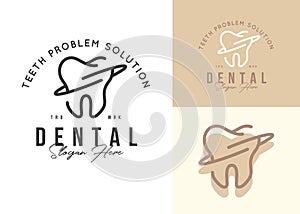 dental clinic logo vector outline illustration design