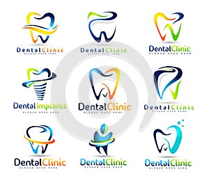 Dental Dentist Logo Set