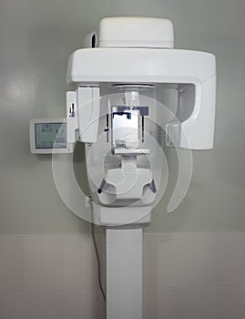 Dental digital tomography X-ray teeth Creating a panoramic picture of the teeth Professional dental diagnostics photo