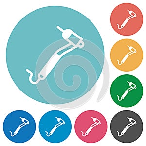 Dental drill flat round icons