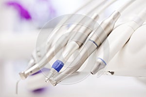 Dental drills closeup. Modern dental practice