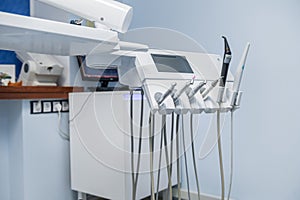 Dental equipment. Background of dental equipment and tools