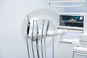 Dental equipment. Background of dental equipment and tools