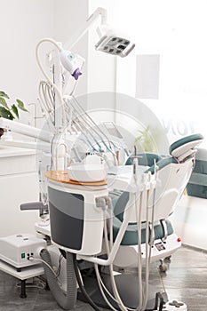 Dental equipment in dentist office