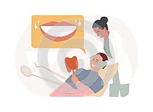 Dental esthetic clinic isolated concept vector illustration.