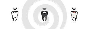 Dental fillings different style icon set photo