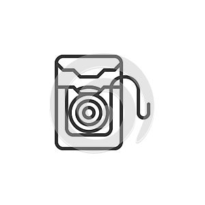 Dental floss box line icon