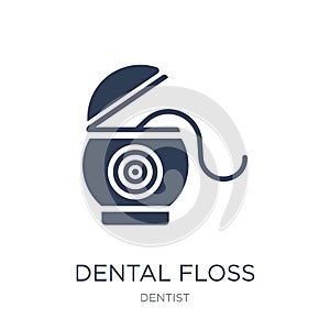 Dental floss icon. Trendy flat vector Dental floss icon on white