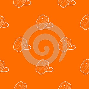 Dental floss pattern vector orange